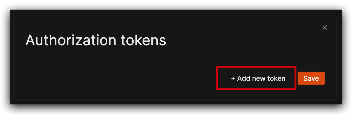 click add new token