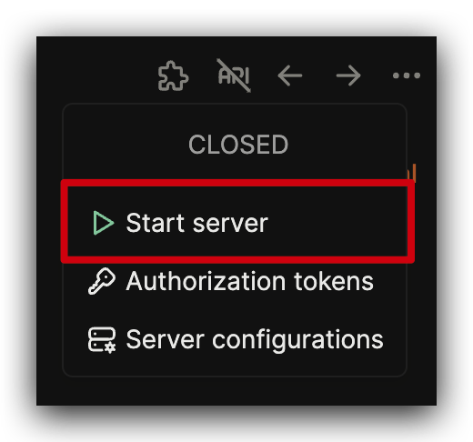 click start server