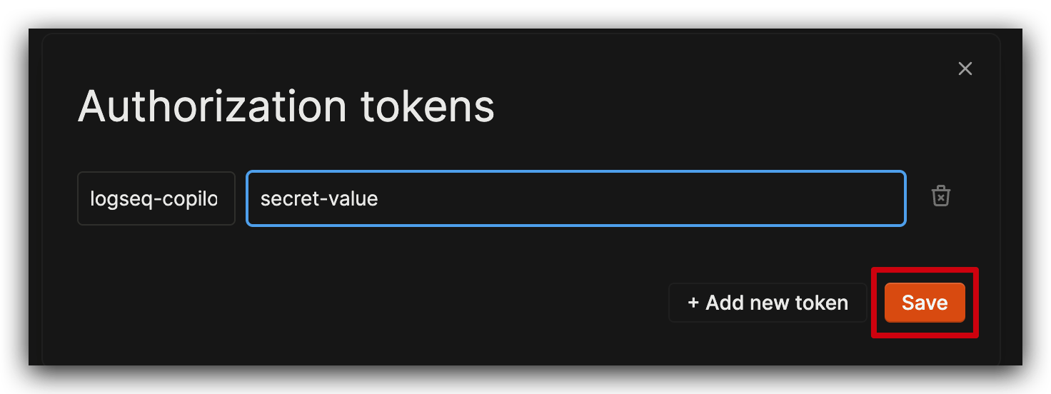 fill auth token